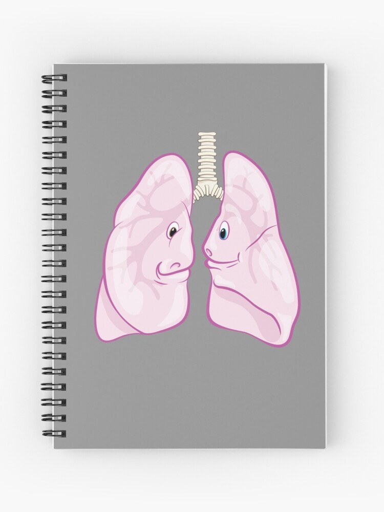 Cuaderno de espiral «Ilustración de dibujos animados médicos de anatomía y  fisiología de pulmones lindo» de Zit-Zat-Zot | Redbubble