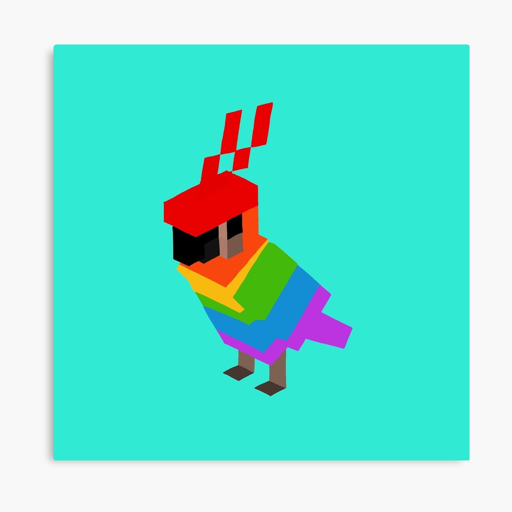 Rainbow Parrot Minecraft Photographic Print By Karsmultifam Redbubble