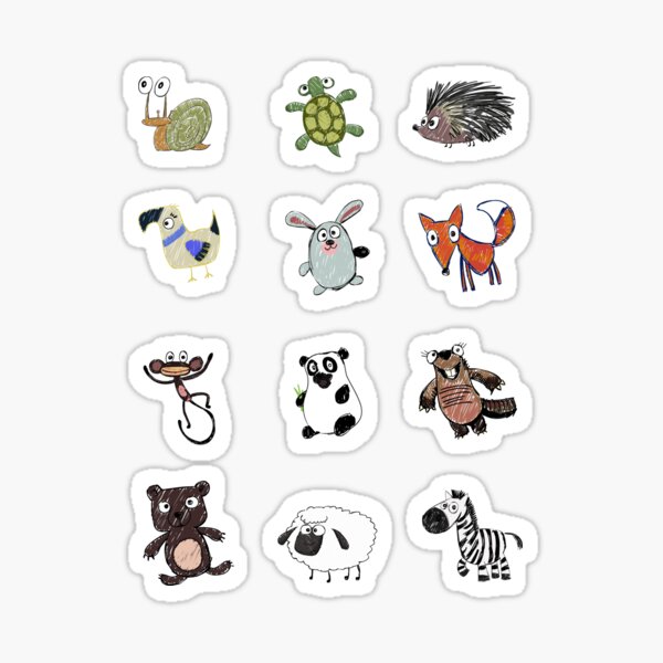 pegatinas de cara animal pegatinas de Yuru Animal papel marrón pegatinas Animal pegatinas