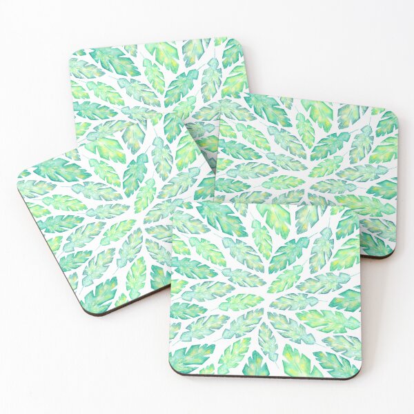 Item preview, Watercolor Banana Leaves Pattern print designed and sold by ApricotBlossom.