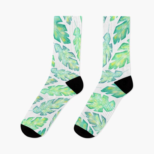 Item preview, Watercolor Banana Leaves Pattern print designed and sold by ApricotBlossom.