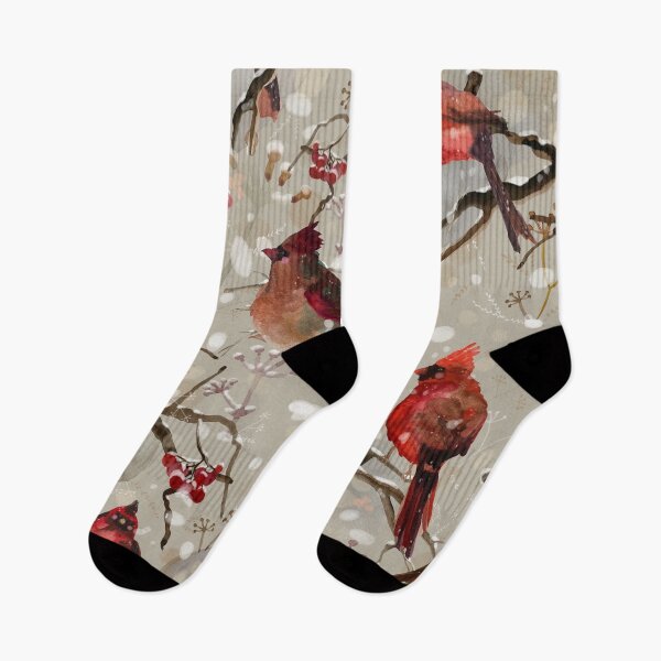 Item preview,  red winter birds pattern watercolor designed and sold by PointProkopenko.