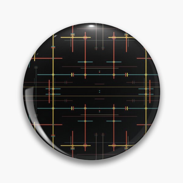 Item preview, red yellow and blue green lined pattern design on a black background designed and sold by Department61.