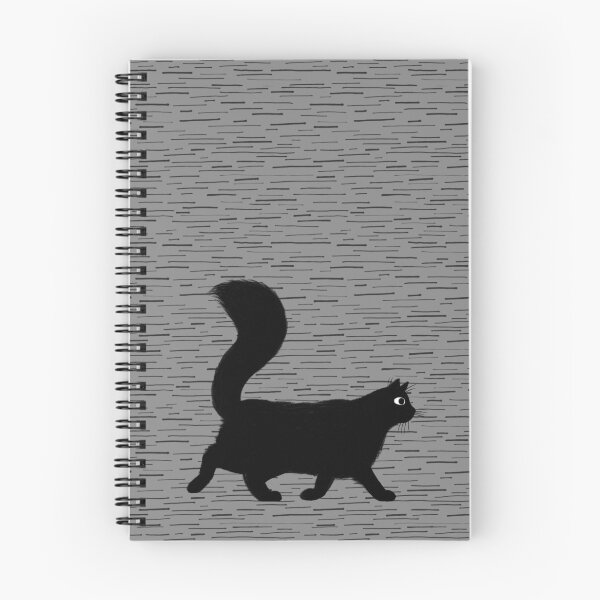 Item preview, Walking Longhaired Black Cat with Long Fluffy Tail designed and sold by Jenn Inashvili.