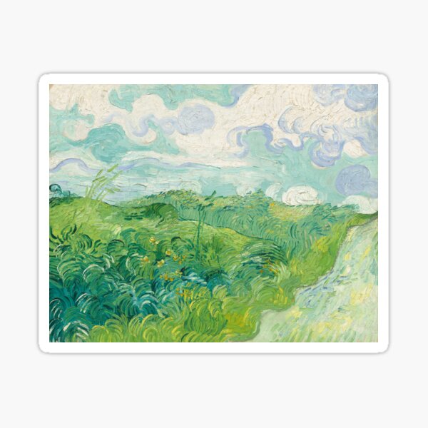Green wheat fields, Auvers, 1890 - Van Gogh Sticker