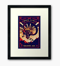 retro mountain bike poster: kick some gravity ass Gerahmtes Wandbild