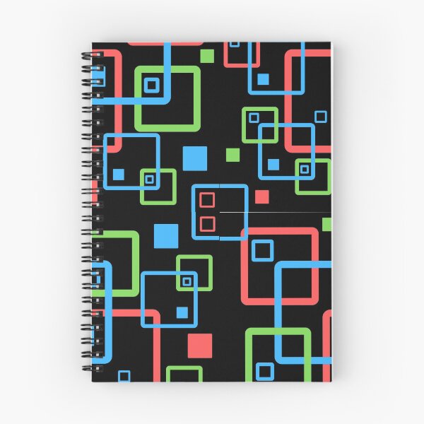 Item preview,  Geometrical blue red and green lined pattern design on a black background designed and sold by Department61.