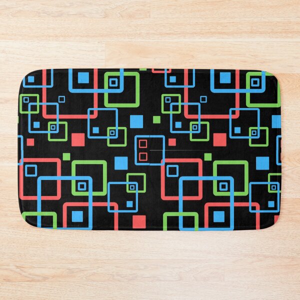 Item preview,  Geometrical blue red and green lined pattern design on a black background designed and sold by Department61.