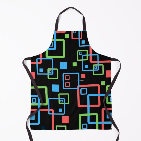 Item preview, Geometrical blue red and green lined pattern design on a black background designed and sold by Department61.