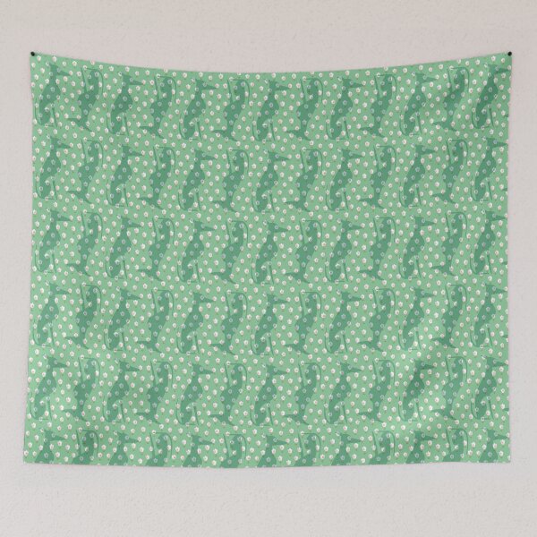 Item preview, Floral Greyhounds in Green designed and sold by Sheree  Boyd.