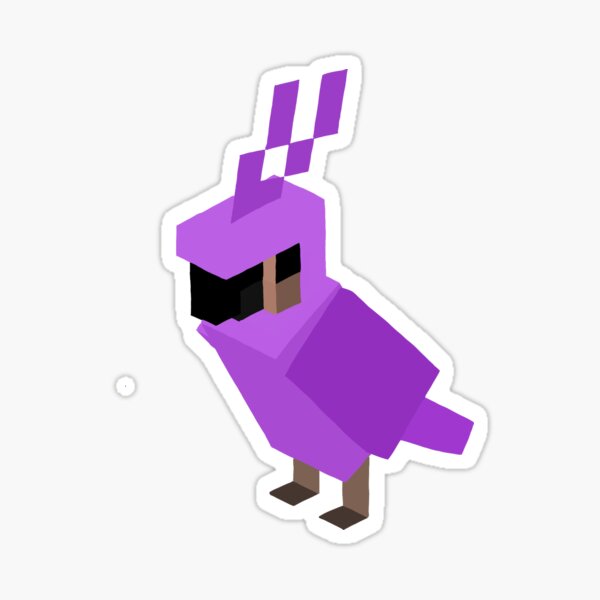 Purple Lavender Parrot From Minecraft Sticker For Sale By Karsmultifam Redbubble