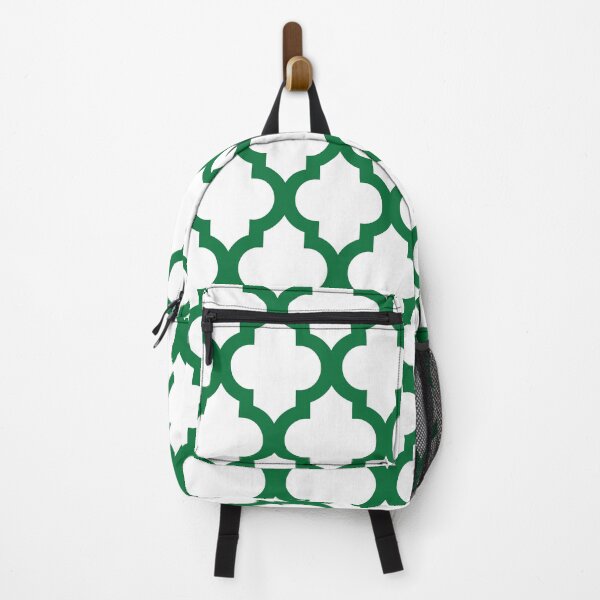 Item preview, Moroccan Quatrefoil Lattice Pattern Green & White designed and sold by tonymagnerart.