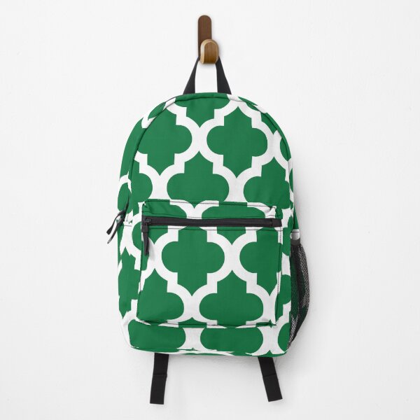 Item preview, Moroccan Quatrefoil Lattice Pattern Green & White designed and sold by tonymagnerart.
