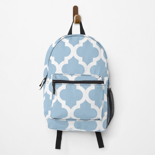 Item preview, Moroccan Quatrefoil Lattice Pattern Light Blue & White designed and sold by tonymagnerart.