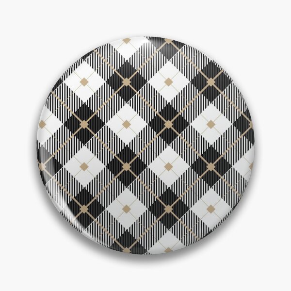 Item preview, white and gold lined plaid pattern design on a black background designed and sold by Department61.