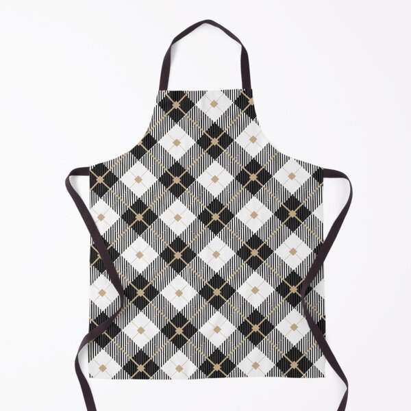 Item preview, white and gold lined plaid pattern design on a black background designed and sold by Department61.