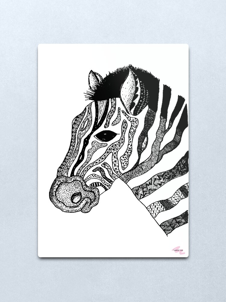 Alternate view of Oreo the Zabra Metal Print