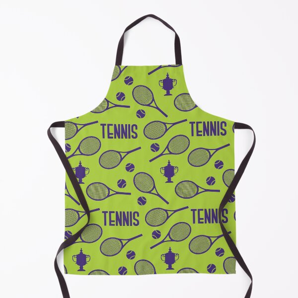 Item preview, Purple tennis rackets and tennis balls on frech green background designed and sold by EvieWoj.
