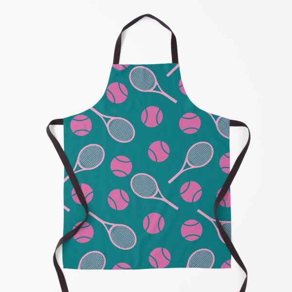Item preview, Pink tennis rackets and tennis balls on minty background designed and sold by EvieWoj.