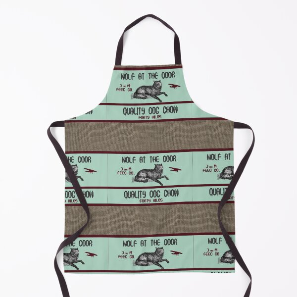 Item preview, Wolf at the Door Dog Chow Burlap Feedsack designed and sold by LochNestFarm.