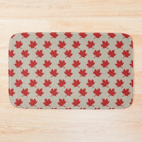 Item preview, Geometric pattern of red maple leaves on a light colored background designed and sold by Department61.