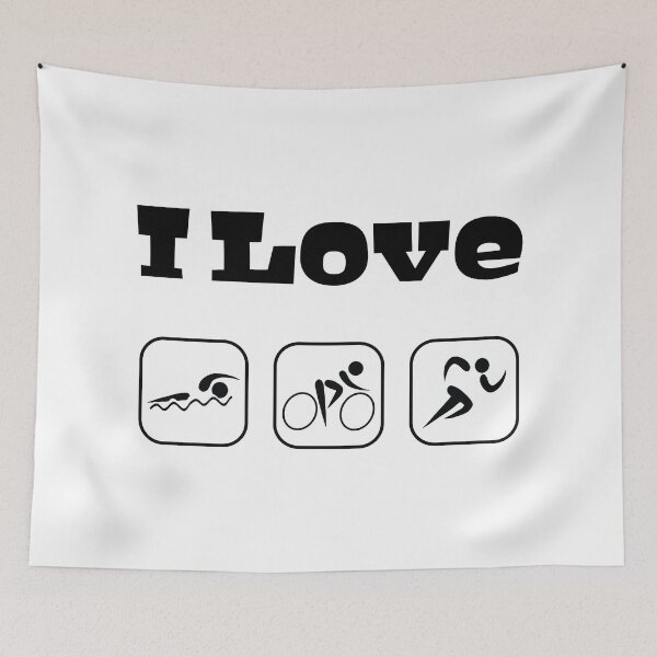 Item preview, I Love Triathlons, Swimming, Cycling, Running designed and sold by 4AllTimes.
