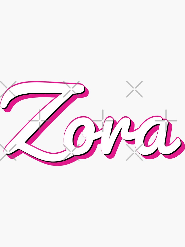 Zora - Baby Girl Name Sticker for Sale by 1PointlessPeach