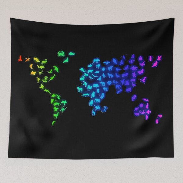Item preview, neon world map designed and sold by mahmoudoops.