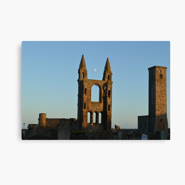 Moon Over St Andrews Cathedral Canvas Print