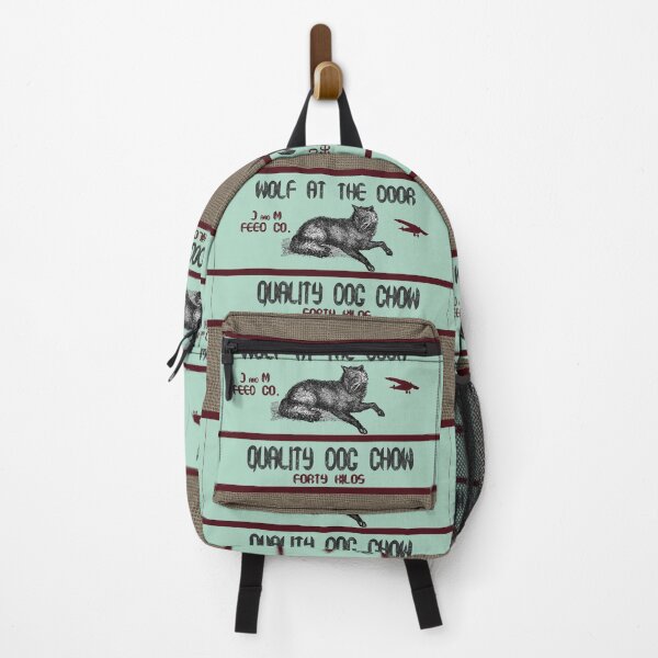 Item preview, Wolf at the Door Dog Chow Burlap Feedsack designed and sold by LochNestFarm.