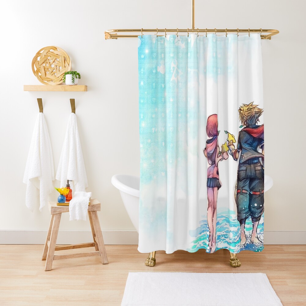 Kingdom Hearts 3 Re:Mind - Title Screen Art Shower Curtain