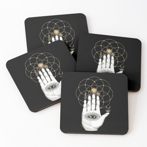 Item preview, Palm With 3rd Eye, Flower of Life, Sun, Moon, Star, Key, Light,Crown designed and sold by ColorfulMystic.