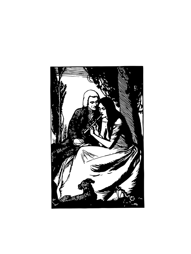 Aperçu 6 sur 6. Top duo avec l'œuvre Gravure romantique, noir et blanc créée et vendue par RosaLeeDesign.