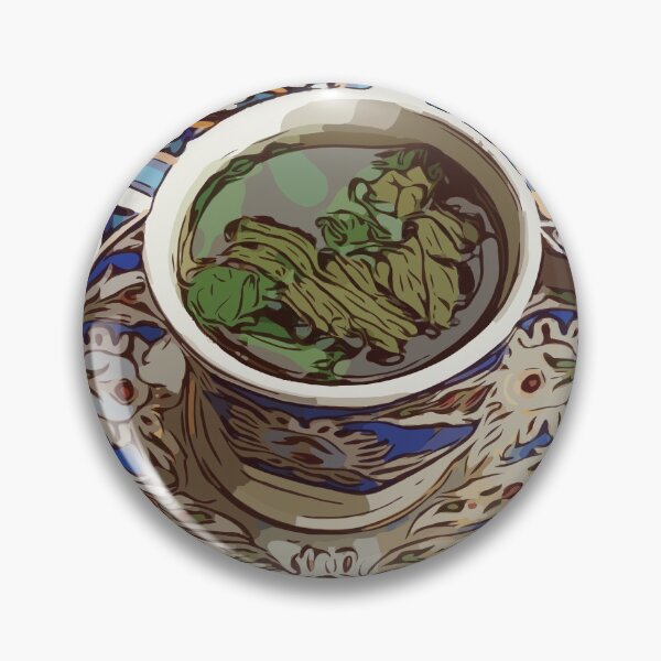 Item preview, Blue and White Teacup on Moroccan Tiled Table designed and sold by RetroPrints.