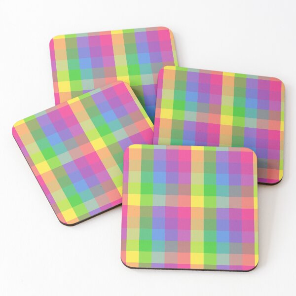 Aperçu de l'œuvre Colorful Geometric Abstract Plaid Square créée et vendue par digitalvintage.