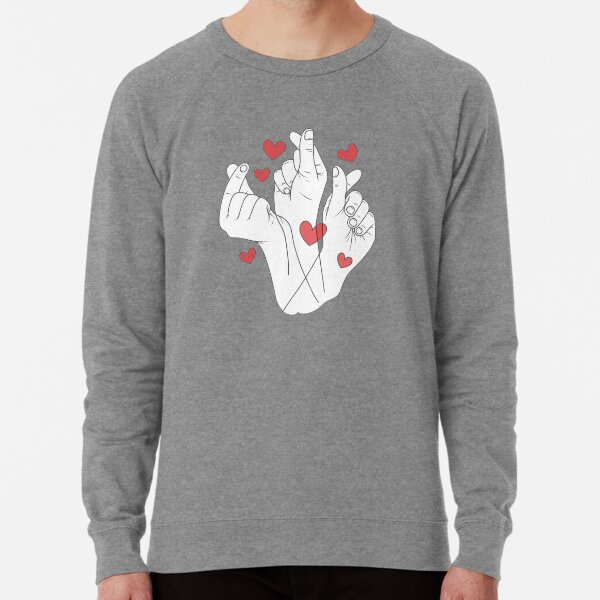 finger heart sweatshirt