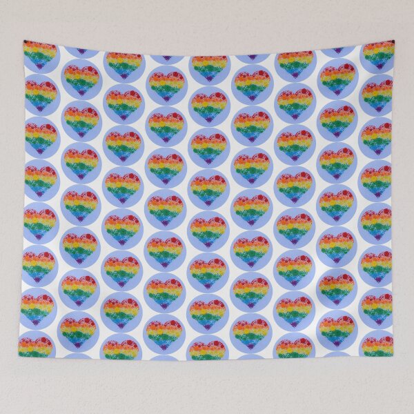 Item preview, Hand Embroidered Floral Rainbow Heart designed and sold by jeminamarina.