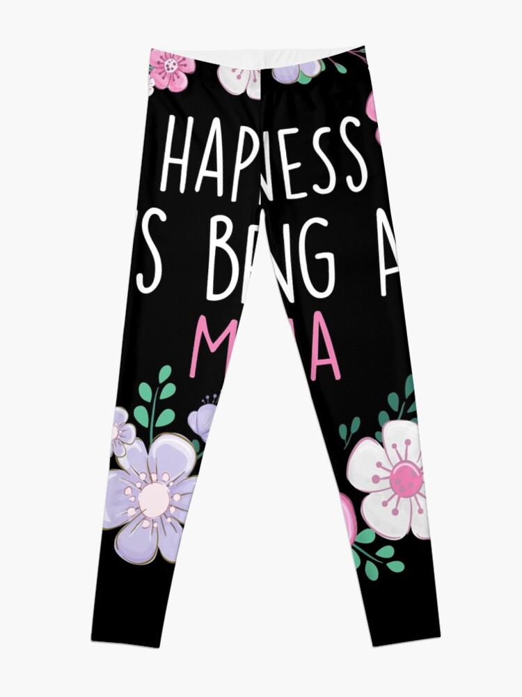 Disover Happiness Is Being a Mama Birthday Mama Gift Leggings