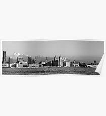 Liverpool skyline black and white Poster