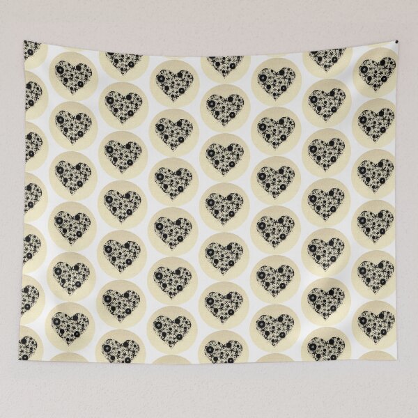 Item preview, Hand Embroidered Black Floral Heart designed and sold by jeminamarina.