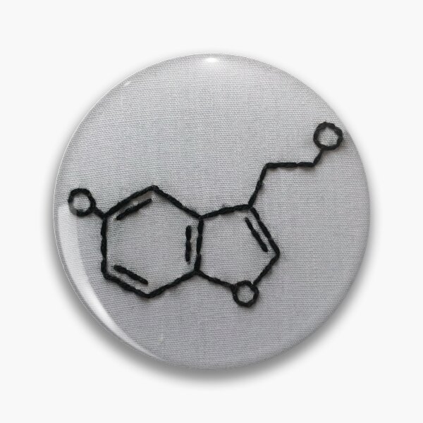 Item preview, Hand Embroidered Serotonin Molecule Outline designed and sold by jeminamarina.