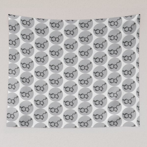 Item preview, Hand Embroidered Serotonin Molecule Outline designed and sold by jeminamarina.