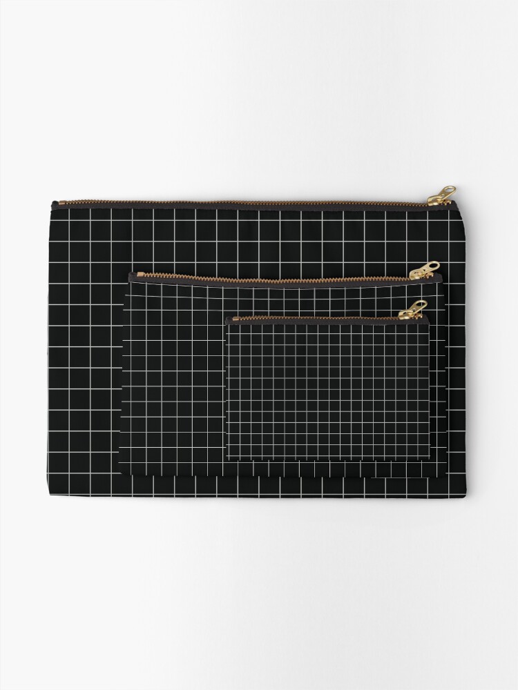 Alternate view of Aesthetic Grid - Black Zipper Pouch