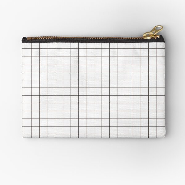 Aesthetic Grid - White Zipper Pouch
