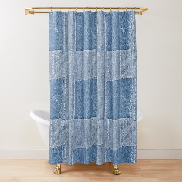 Fun Patchwork Demin Shower Curtain