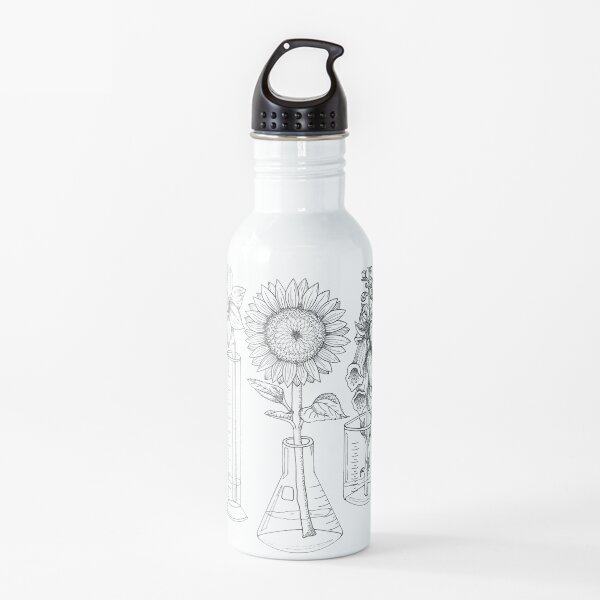Flowers and Lab Glassware Water Bottle