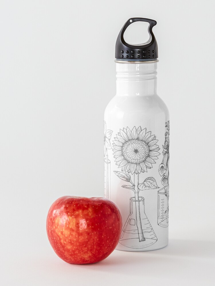 Alternate view of Flowers and Lab Glassware Water Bottle