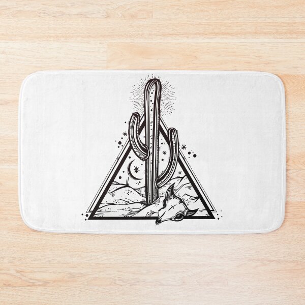 Item preview, Cactus with Cow Skull Desert Scene inside Sacred Geometry Pyramid designed and sold by Magnetic Pajama.