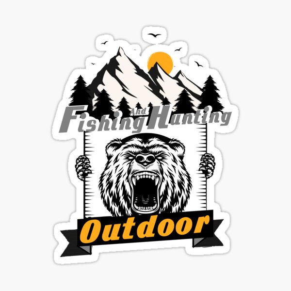 Fishing And Hunting Outdoor Sticker for Sale by Beautiful Designs