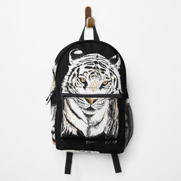 Item preview, White Tiger Guardian in ink and gold designed and sold by MandalaSoul.
